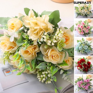 [sr Flower] ดอกกุหลาบประดิษฐ์ ผ้าเรยอน สไตล์ฝรั่งเศส สําหรับตกแต่งบ้าน