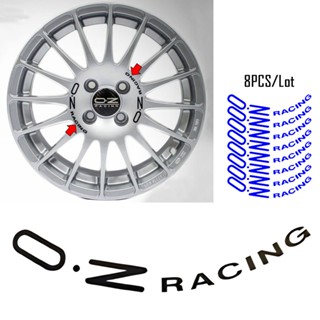 สติกเกอร์ สีดํา สําหรับติดตกแต่งล้อรถยนต์ OZ Rally Racing 8 ชิ้น