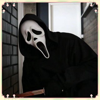 White Scream Horror Mask Party Makeup Dance Club Cosplay Ghostface Screaming Ghost Mask Halloween Costume Props 【sunny】