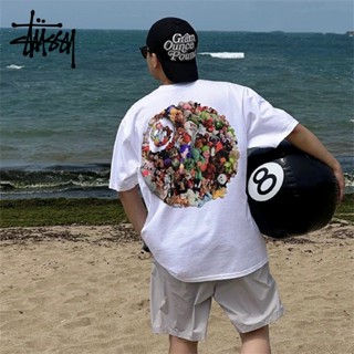 เสื้อยืดคอกลม ผ้าฝ้าย ทรงหลวม ลาย Stussy Original สําหรับคู่รัก