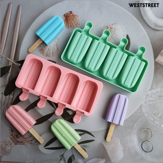 Weststreet ถาดแม่พิมพ์ซิลิโคน 4 ช่อง สําหรับทําไอศกรีม DIY