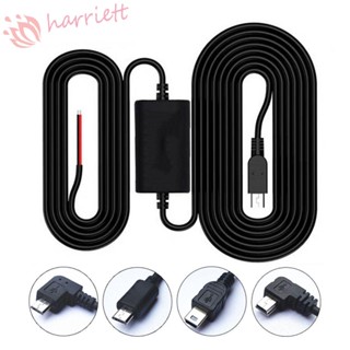 HARRIETT 12/24V To 5V Car Dash Cam Wire Auto Parts Video Recorder Dash Cam Hardwire Kit 3.2m USB Charger Line Car Camera Charger Dashcam Camera Auto Accessories Mini Micro DVR Hardwire Cable Kit