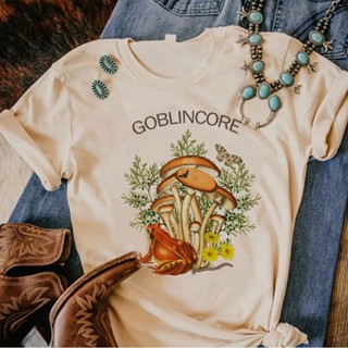 Goblincore เสื้อยืด พิมพ์ลายกราฟฟิคมังงะ Y2K สไตล์ญี่ปุ่น สําหรับผู้หญิง