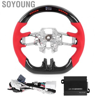 Soyoung Carbon Fiber  Shift Lights Display Steering Wheel Fit for Ford Mustang V6 EcoBoost GT Shelby 2015 2016 2017 Auto style