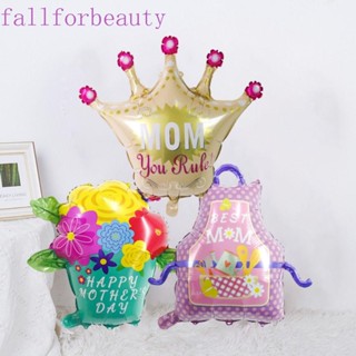 FALLFORBEAUTY ลูกโป่งฮีเลียมฟิล์มอลูมิเนียม รูปดอกไม้ สําหรับตกแต่งวันแม่