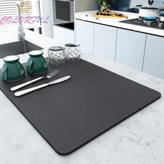 【COLORFUL】Absorbent Mat Drain Mat Heat Insulation Simple Coffee Table 4cm Thick Dark Gray