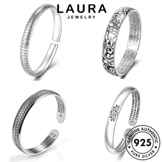 Laura Jewelry แท้ สร้อยข้อมือเงิน 925 ประดับเพชรโมอิส เรียบง่าย สําหรับผู้หญิง M058