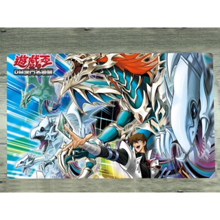 Yugioh Kaiba Seto &amp; Blue-Eyes แผ่นรองเมาส์ ลายมังกร สีขาว สําหรับเล่นเกม TCG CCG