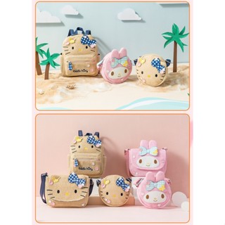 กระเป๋าเป้สะพายหลัง กระเป๋าสะพายไหล่ ลายการ์ตูน Hello Kitty สําหรับเด็ก K0129