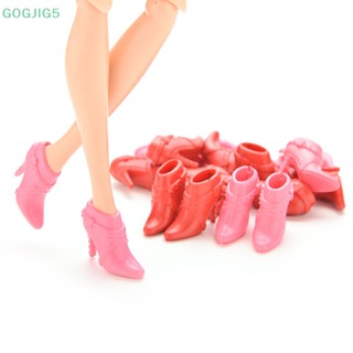 [GOGJIG5] รองเท้าบูทส้นสูง 10 คู่ สําหรับตุ๊กตาบาร์บี้ สุ่มสี UOO