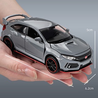 Klt RMZ city 1:32 Honda Civic Type R โมเดลรถยนต์ของเล่นสําหรับเด็กผู้ชาย XYSI