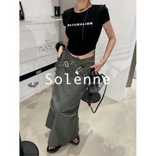 Solenne  กระโปรง กระโปรงผู้หญิง สไตล์เกาหลี สําหรับผู้หญิง 2023 ใหม่ Trendy Beautiful Korean Style Unique A23M0FN 36Z230909