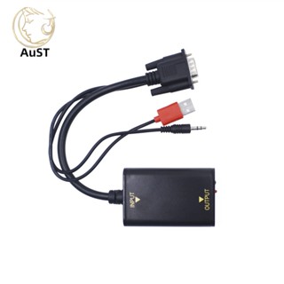 Yuanzhen อะแดปเตอร์แปลงสายเคเบิ้ล VGA เป็น HDMI เอาท์พุต 1080P ความคมชัดสูง สําหรับทีวี AV USB