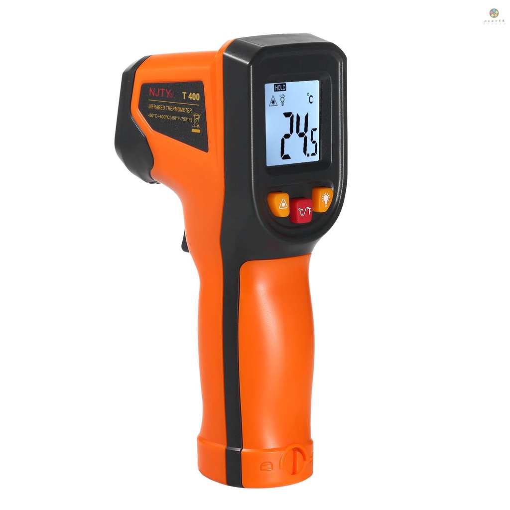 NJTY Infrared Thermometer Non-Contact Digital Temperature  -50°C~400°C (-58°F~752°F) IR Thermometer for Industrial, Kitchen Cooking, Automotive, Not for Human Body Temp