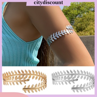 &lt;citydiscount&gt; กําไลข้อมือโลหะ ชุบไฟฟ้า รูปขนนก สไตล์พังก์ วินเทจ ปรับได้ ของขวัญ สําหรับผู้หญิง