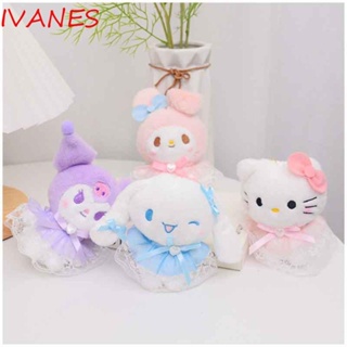 IVANES พวงกุญแจ จี้ตุ๊กตาแมว Kuromi Cinnamoroll Kt My Melody สําหรับแขวนกระเป๋าเป้สะพายหลัง