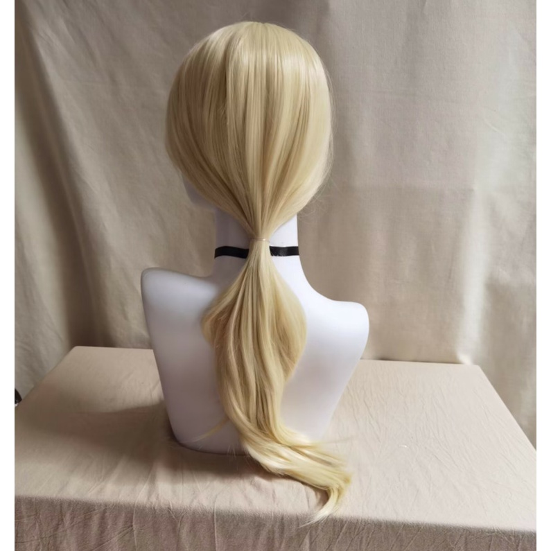 วิกผมคอสเพลย์ 2023 Movie Barbie Cosplay Costume Wig รูปตุ๊กตาบาร์บี้ สีทองอ่อน สําหรับเด็กผู้หญิง เหมาะกับงานปาร์ตี้ฮาโลวีน