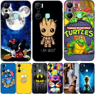 เคสโทรศัพท์มือถือ ซิลิโคน tpu ลายการ์ตูนแมงมุมน่ารัก สีดํา สําหรับ infinix HOT 20i