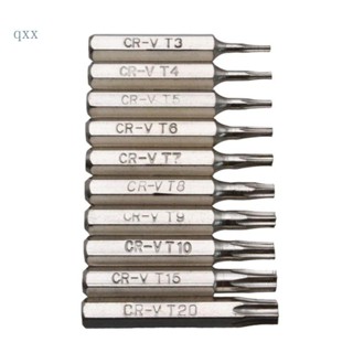 Ch*【พร้อมส่ง】ชุดดอกไขควง CR-V Torx T3 T4 T5 T6 T7 T8 T9 T10 T15 T20 10 ชิ้น