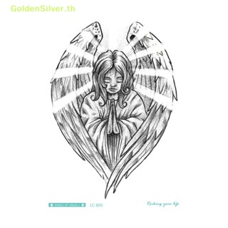 Goldensilver รอยสักชั่วคราว รูปปีกนางฟ้า สําหรับผู้ชาย และผู้หญิง 1 แผ่น