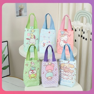 Creative Sanrio Canvas Cup Bag Kawaii Cinnamoroll Water Bottle Storage Cover Portable Mug Holder Sleeve Tumbler Case Umbrella Storage Bag Accessories [COD]