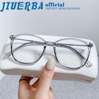 JIUERBA แว่นตาสายตาสั้น กรอบสี่เหลี่ยม ป้องกันรังสียูวี ป้องกันแสงสีฟ้า สไตล์วินเทจ คลาสสิก เปลี่ยนเลนส์ได้ สําหรับผู้ชายและผู้หญิง