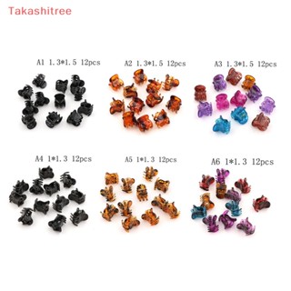 (Takashitree) กิ๊บติดผมพลาสติก ขนาดเล็ก สีดํา 12 ชิ้น