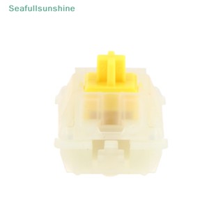 Seaf&gt; ปุ่มกดคีย์บอร์ดเมคคานิคอล Gateron CAP Milky Yellow Pro 5 Pin 2 ชิ้น