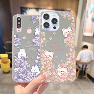 เคสโทรศัพท์มือถือแบบนิ่ม ใส ลายดอกไม้น่ารัก พร้อมกระจก สําหรับ Oppo A98 A78 A77 A76 A83 A91 A92 A96 A54 A53 A52 A16 A15 A12 A31 A5 A9 A3s F9 F11 Reno 8 Pro 2F 3 4Z 5 6 7Z 8Z 8T 5G เคสซิลิโคน | J039