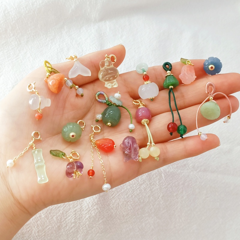 จี้ Agate Hetian หยกหยด DIY