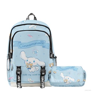 Ganyu Sanrio Cinnamoroll กระเป๋าดินสอ กระเป๋าเป้สะพายหลัง ความจุขนาดใหญ่ พิมพ์ลาย อเนกประสงค์ สําหรับผู้หญิง และผู้ชาย