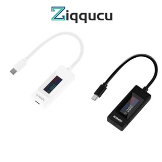 Ziqqucu 4-30V 0-6.5A เครื่องทดสอบ Type-c หน้าจอสี จอแสดงผล LCD ดิจิทัล เครื่องทดสอบกระแสไฟ USB และแรงดันไฟฟ้า ที่ชาร์จ พาวเวอร์แบงค์ เครื่องทดสอบ