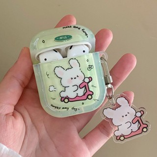 เคสใส แบบนิ่ม ลายสุนัข และกระต่าย สําหรับ Airpods Pro 2nd Generation 2 3 1