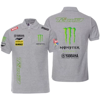 เสื้อโปโลแขนสั้น คอปก พิมพ์ลายทีมแข่งรถจักรยานยนต์ Moto GP สําหรับผู้ชาย
