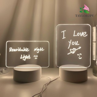 TAYLOR2PV บอร์ดข้อความอะคริลิค Led สีเหลือง พร้อมคลิปหนีบปากกา เหมาะกับเป็นของขวัญ สําหรับเด็กนักเรียน