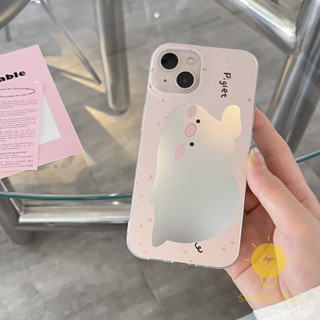 For เคสไอโฟน 14 Pro Max [Cute Pig Plating] เคส Phone Case For iPhone 14 Pro Max Plus 13 12 11 For เคสไอโฟน11 Ins Korean Style Retro Classic Couple Shockproof Protective TPU Cover Shell