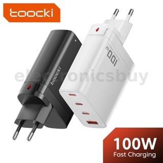 Toocki อะแดปเตอร์ชาร์จ USB PD 100W 4 พอร์ต 3 Type-C+ 1 พอร์ต USB-A PD3.0 QC3.0 AFC FCP BC1.2 ชาร์จเร็ว