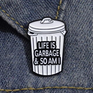 เข็มกลัดเคลือบ ลายการ์ตูน Life Is Trash Backpack สําหรับเพื่อน