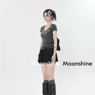 Moon  เสื้อครอป เสื้อแฟชั่นผู้หญิง y2k สีพื้น สําหรับผู้หญิง ใส่ไปคลับ ปาร์ตี้ 2023 NEW Jl1010 Trendy Korean Style High quality Chic A29J1KA 36Z230909