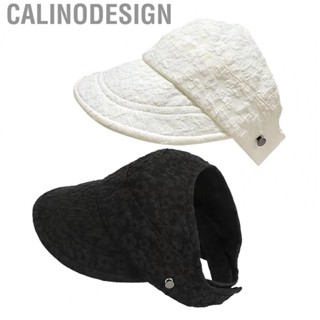 Calinodesign Women Sunshade Hat Half Empty Top Summer Sun Hat for Outdoor Hook and Loop Fastener Adjustment