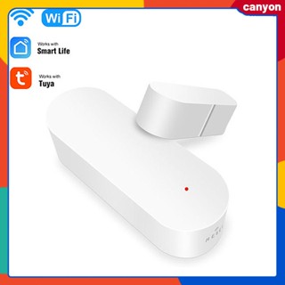 Tuya Wifi Smart Door Window Magnetic Sensor Mobile App Real Time Monitoring Door and Window Switch Status Intelligent Linkage Swicth Alarm แคนยอน