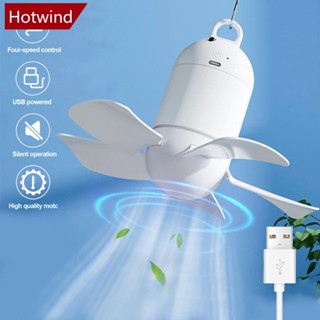 Hotwind พัดลมแขวนเพดาน 5 ใบพัด USB แบบพกพา สําหรับตั้งแคมป์ หอพัก J7W9