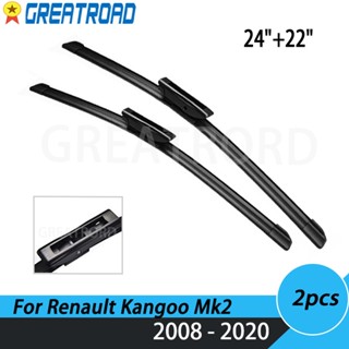 ใบปัดน้ําฝนกระจกหน้า หน้าต่าง 24 นิ้ว + 22 นิ้ว สําหรับ Renault Kangoo Mk2 1 Rear Door Express 2008-2020 2009