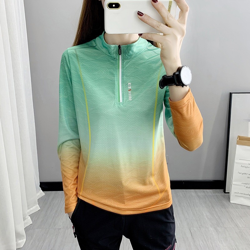 เสื้อแขนยาว แบบแห้งเร็ว ดูดซับเหงื่อ เหมาะกับใส่วิ่งกลางแจ้ง แฟชั่นฤดูใบไม้ผลิ และฤดูใบไม้ร่วง สําหรับผู้หญิง