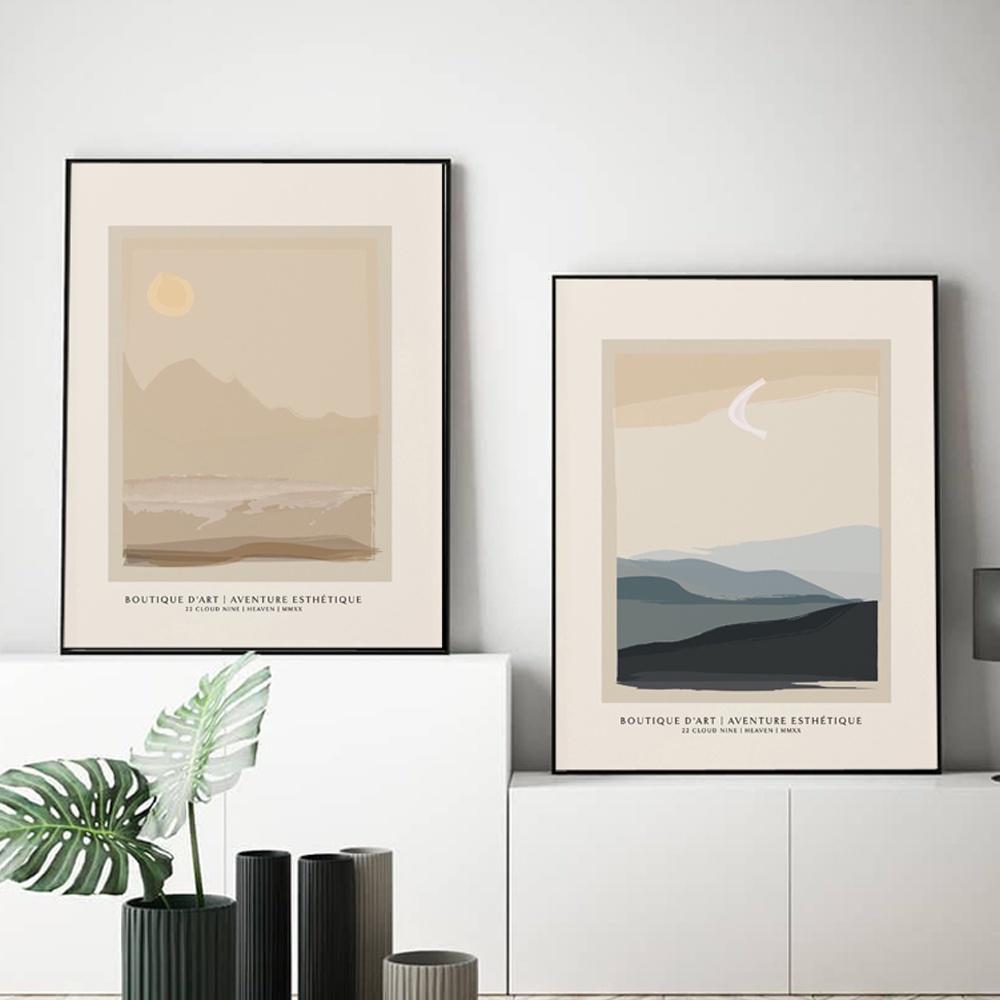 Gallery โปสเตอร์ผ้าใบ พิมพ์ลายภูเขา สไตล์โมเดิร์น สําหรับตกแต่งผนังบ้าน ห้องนั่งเล่น