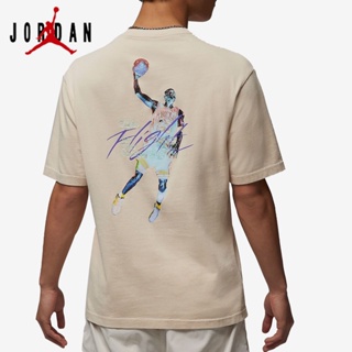 Nike ของแท้ 100% เสื้อยืดแขนสั้น ผ้าถัก ลาย Air Jordan DM1445-126/017