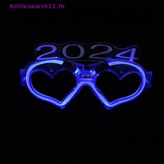 Alittlesearch11 แว่นตากันแดด LED 2024 กระพริบแสง สําหรับปาร์ตี้คริสต์มาส 1 คู่