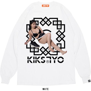 Kikstyo เสื้อยืดแขนยาว คอกลม ทรงหลวม สไตล์ฮิปฮอป ยุโรป และอเมริกา สตรีท สําหรับคู่รัก