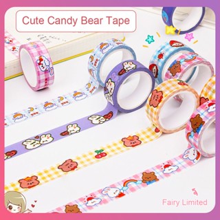 Creative Cartoon Pocket Material Paper Tape Kawaii Bear Mini Color Tape Sticker DIY Hand Account Material Book Decoration Student Supplies [COD]