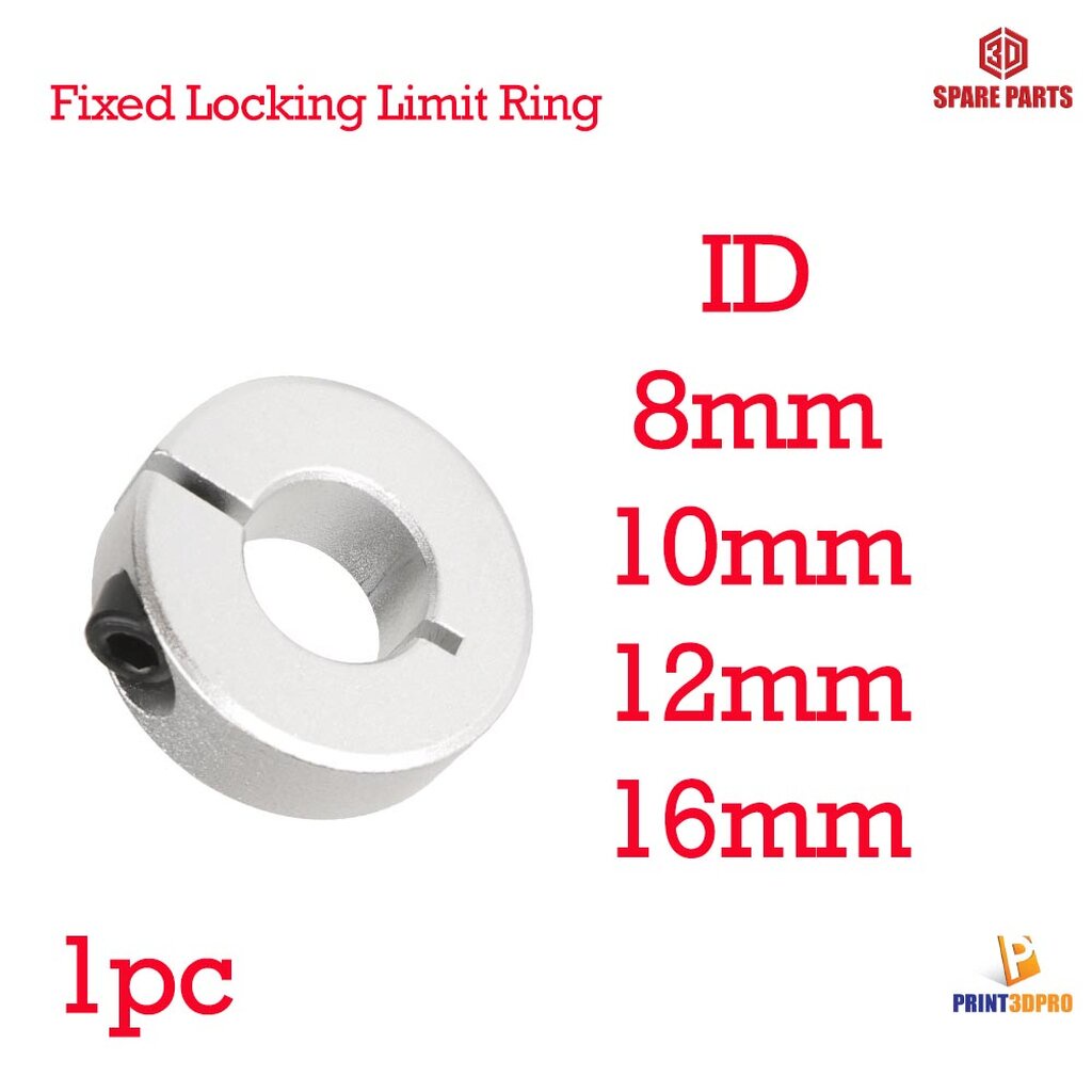 Optical Axis Fixed Locking Limit Ring Smooth Rod Fixing Optical Axis Aluminum Clamp Shaft Sleeve with a Screw Nut 3D ...